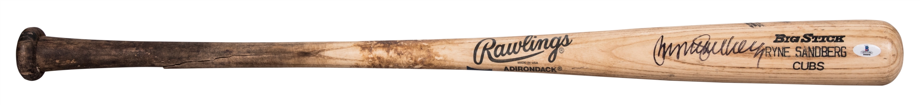 1996 Ryne Sandberg Game Used and Signed Rawlings 256B Model Bat (PSA/DNA & Beckett)